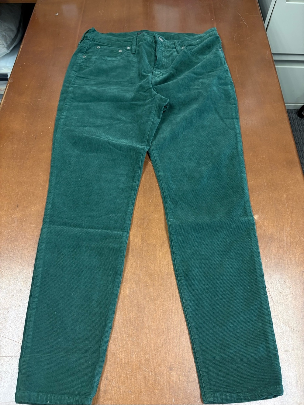 J. Crew Forest Green Straight-Leg Corduroy Pants